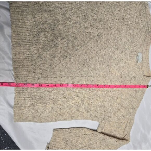 LUCKY BRAND cable knit crew neck wool blend sweater L - Picture 9 of 9